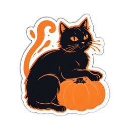 blackcat pumpkin SVG PNG design with clean design elements