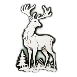 deer forest SVG PNG design with clean design elements