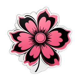 flower pink black SVG PNG design with clean design elements, black and pink floral elements