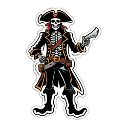 pirate skull skeleton SVG PNG design with clean design elements