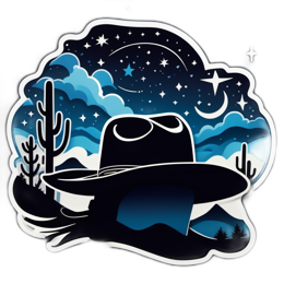 night sky hat SVG PNG design with clean design elements