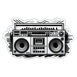 musical boombox SVG PNG design with clean design elements