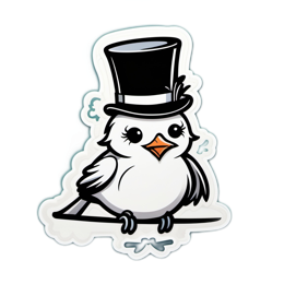 cute bird hat SVG PNG design with clean design elements