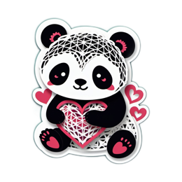 panda love SVG PNG design with clean design elements