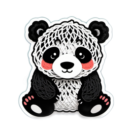 panda embroidery SVG PNG design with clean design elements