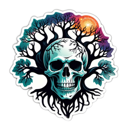 skull tree SVG PNG design with clean design elements