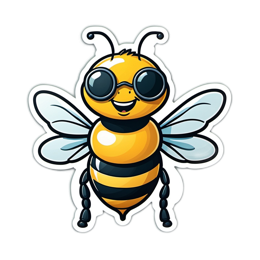 bee funny sunglasses SVG PNG design with clean design elements