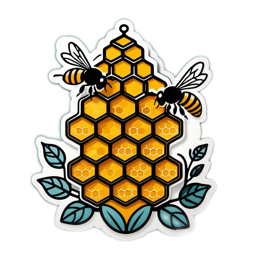 honeycomb bees SVG PNG design with clean design elements