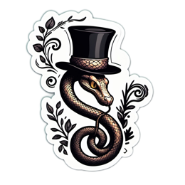 snake sticker hat SVG PNG design with clean design elements