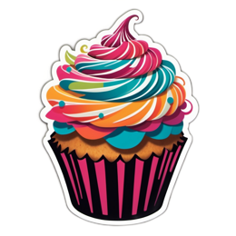 cupcake colorful swirls SVG PNG design
