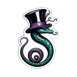 snake tophat SVG PNG design with clean design elements