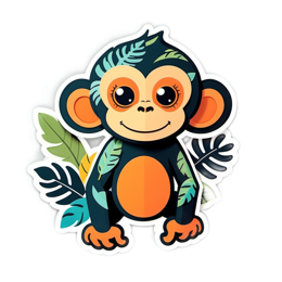 monkey stickers SVG PNG design with clean design elements