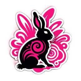 sticker rabbit SVG PNG design with clean design elements