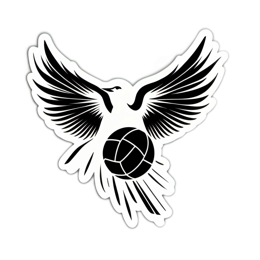 bird volleyball SVG PNG design with clean design elements