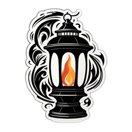 lantern flame SVG PNG design with clean design elements