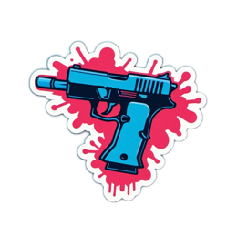 stickers gun SVG PNG design with clean design elements