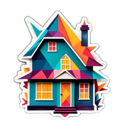 colorful modern house SVG PNG design with clean design elements