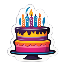 birthday cake candles SVG PNG design with clean design elements