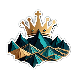 mountains crown SVG PNG design with clean design elements