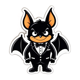 bat character sticker SVG PNG design with clean design elements