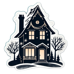 christmas house winter SVG PNG design