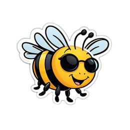 fun bee sticker SVG PNG design