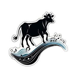 music cow SVG PNG design with clean design elements