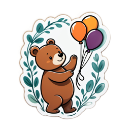 bear balloons SVG PNG design with clean design elements