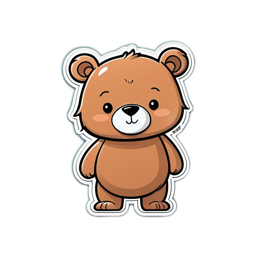 cute bear sticker SVG PNG design with clean design elements