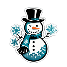 snowman decoration SVG PNG design with clean design elements