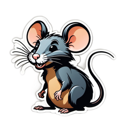 cartoon mouse fun SVG PNG design with clean design elements