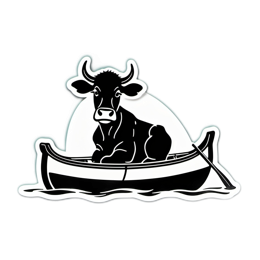boat cow SVG PNG design with clean design elements