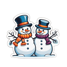 winter snowmen SVG PNG design