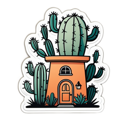 cactus house sticker SVG PNG design