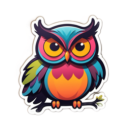 fantasy colorful owl SVG PNG design with clean design elements
