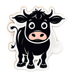 sticker cow SVG PNG design with clean design elements