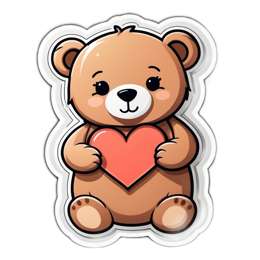 bear heart sticker SVG PNG design