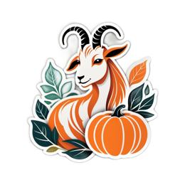autumn goat pumpkin SVG PNG design with clean design elements