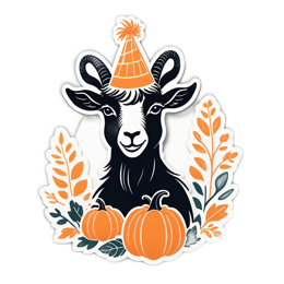 halloween goat SVG PNG design with clean design elements