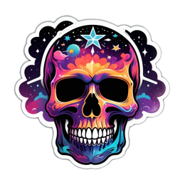 fantasy colorful skull SVG PNG design with clean design elements