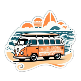 van beach wave SVG PNG design