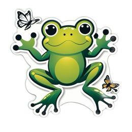 frog butterflies SVG PNG design with clean design elements