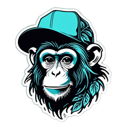 chimpanzee SVG PNG design with clean design elements