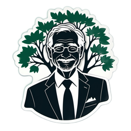 artistic portrait tree SVG PNG design with clean design elements