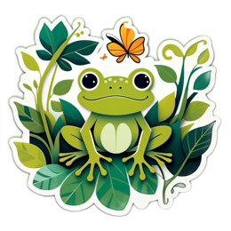 frog butterfly SVG PNG design with clean design elements