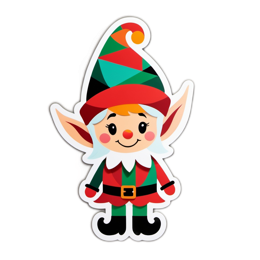 elves colorful sticker SVG PNG design with clean design elements