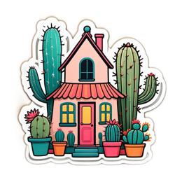 house cacti SVG PNG design with clean design elements