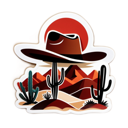 western sunset cactus SVG PNG design with clean design elements