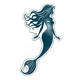mermaid silhouette SVG PNG design with clean design elements