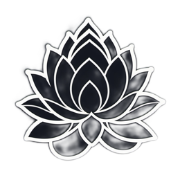 lotus blackwhite flower SVG PNG design with clean design elements, black and white floral elements